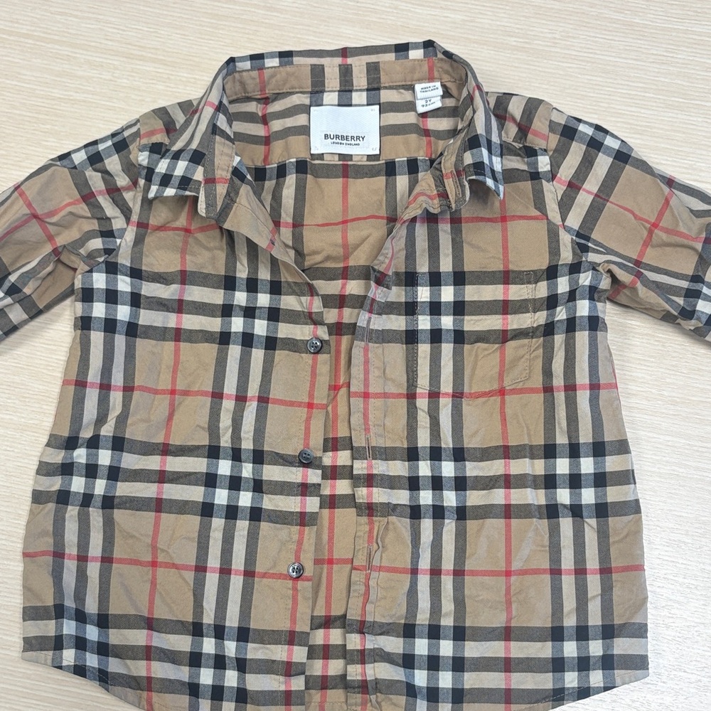 Burberry Kids Tan/Black Classic Check Button-Down Shirt